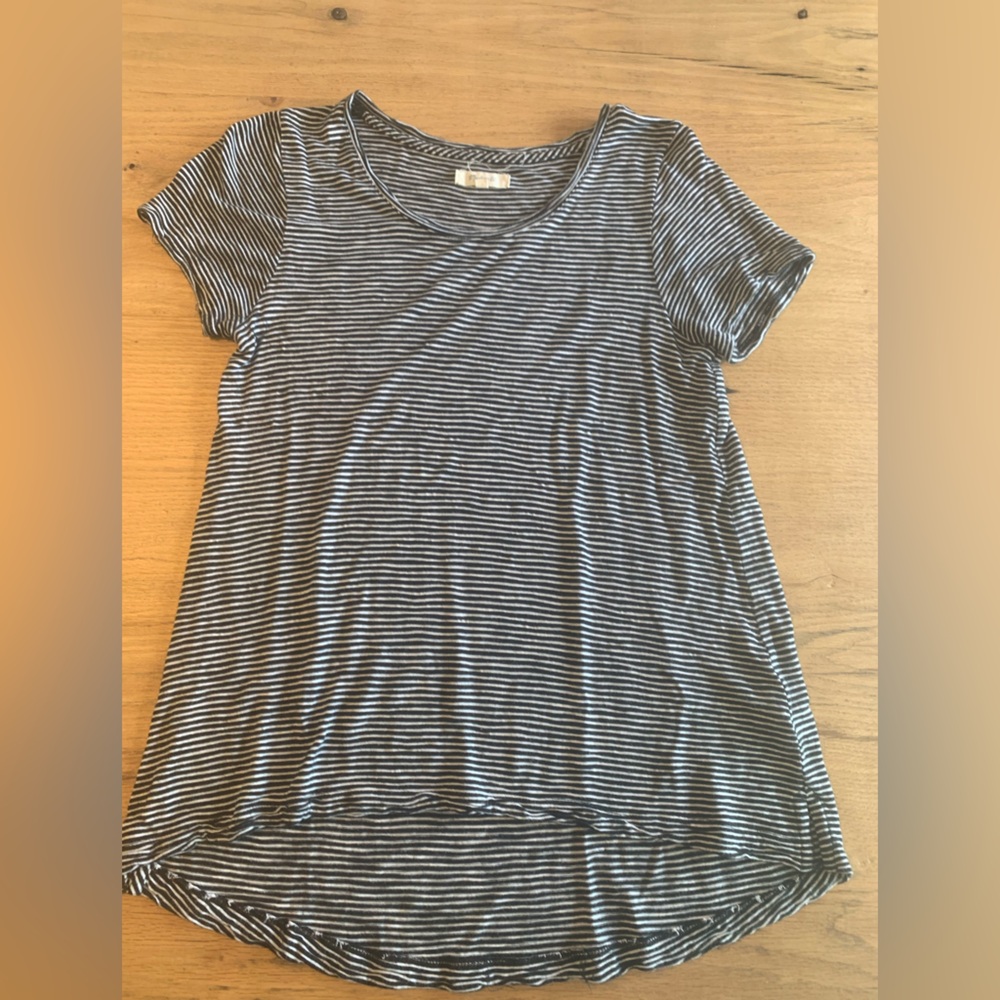 Madewell Short Sleeve Scoop Neck Striped Tee Shirt Black White Women’s M Prelove